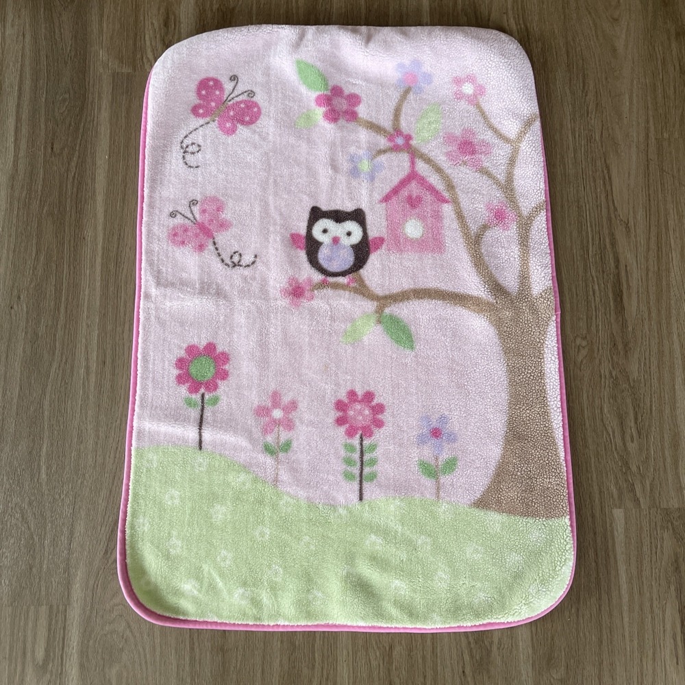 Garanimals Pink Owl Butterfly Flowers Birdhouse Tree Plush Baby Blanket Walmart